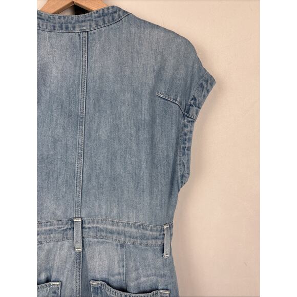 Etica Sky Blue V-Neck Denim Jumpsuit - Picture 8 of 13